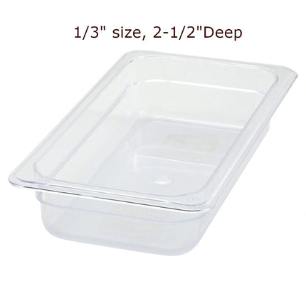 Winco ** Polycarbonate Food Pan 1/3-Size, 2-1/2_, Each [FINAL SALE ITEM]