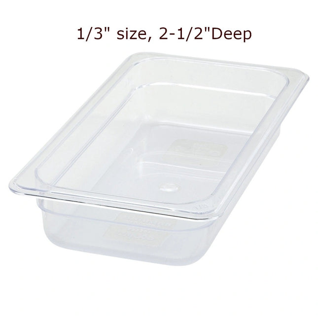 Winco ** Polycarbonate Food Pan 1/3-Size, 2-1/2_, Each [FINAL SALE ITEM]