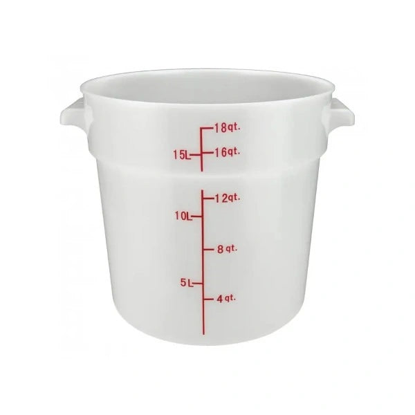 Winco ** White Round Storage Container, 18qt