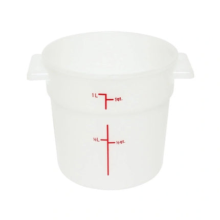 Winco ** White Round Storage Container, 1qt