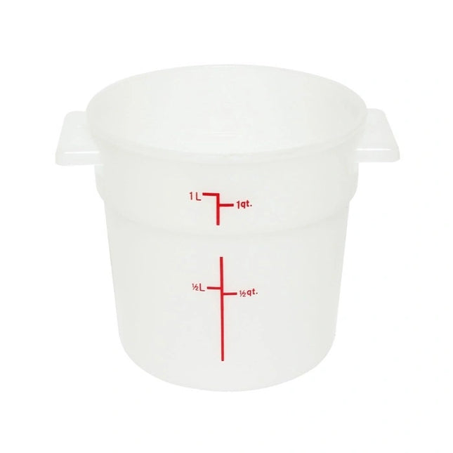 Winco ** White Round Storage Container, 1qt