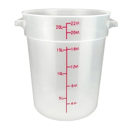 Winco ** White Round Storage Container, 22qt