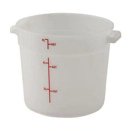 Winco ** White Round Storage Container, 6qt
